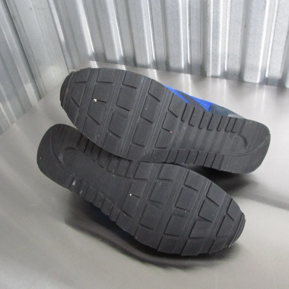 Hugo Boss Mens Blue Black Mesh Leather Suede Sneakers 50455306 Size 43 10